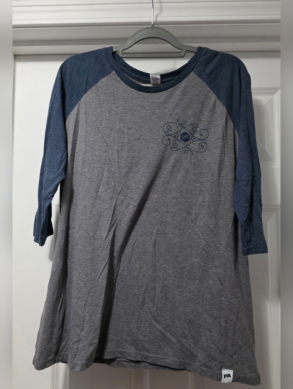 District Women's Two-Tone Raglan "Dungeon Mistress" Tank Top in Gray and Blue